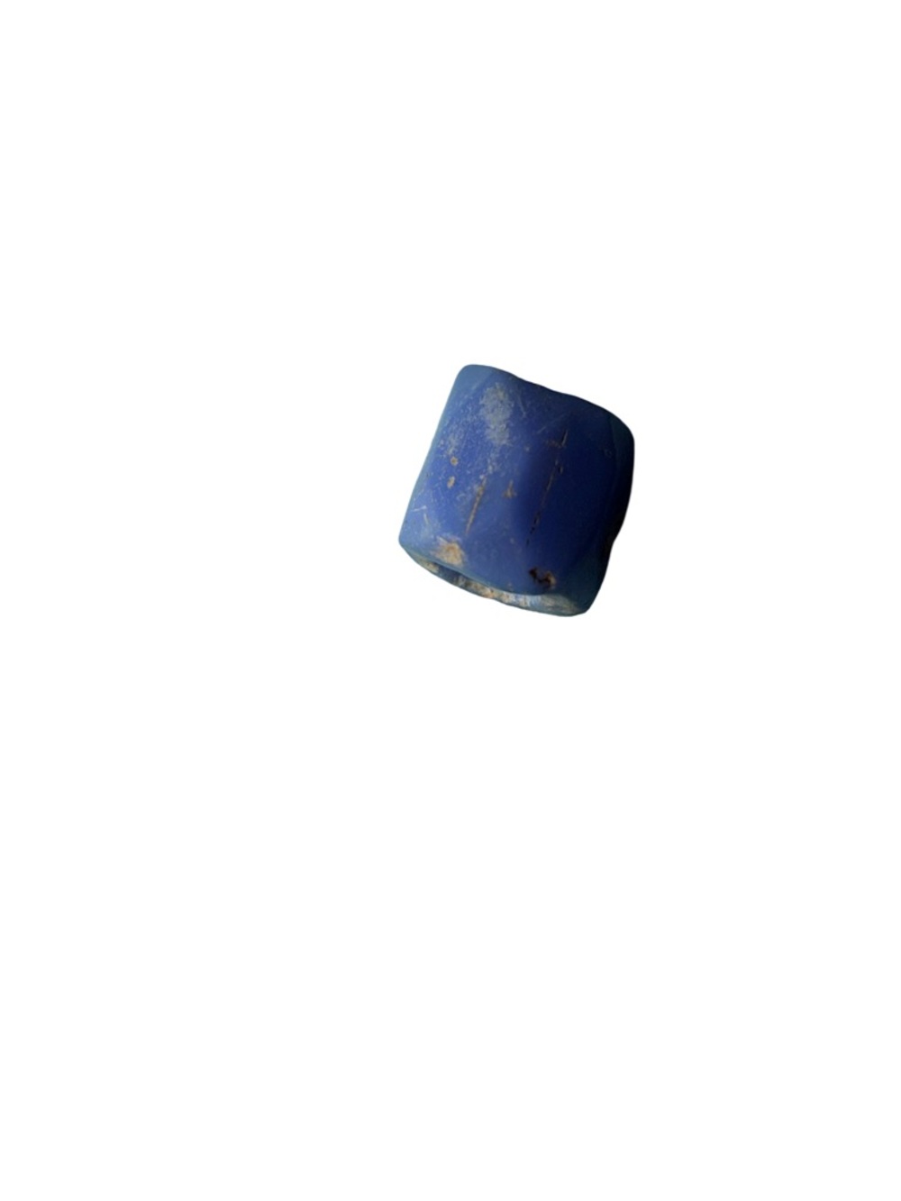 UNISEX ANTIQUE FACETED RUSSIAN BLUE WANPUM small Bead